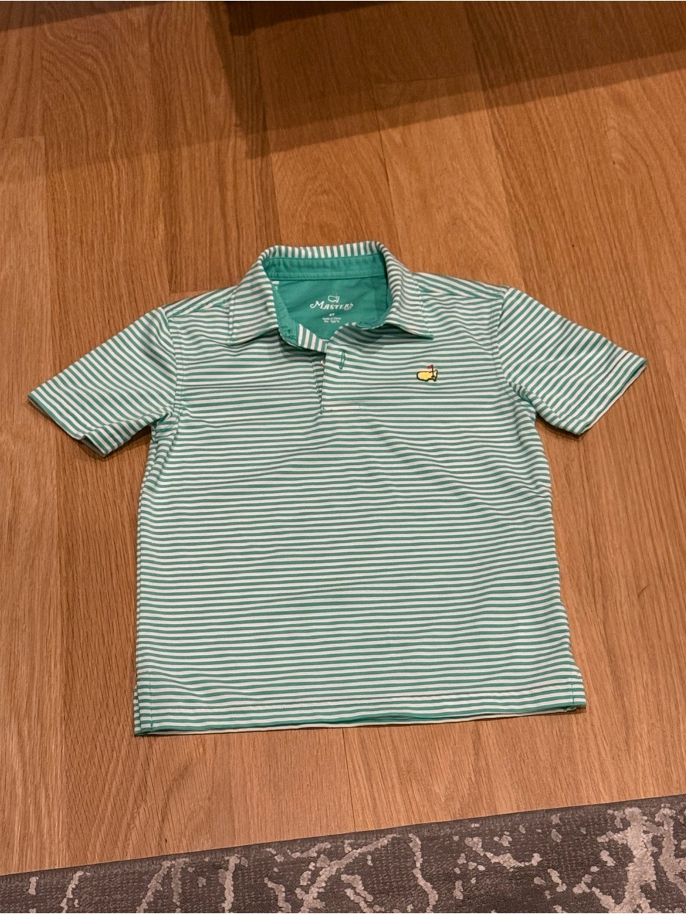 Masters Boys Green and White Striped Polo Shirt